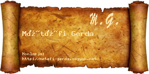 Mátéfi Gerda névjegykártya
